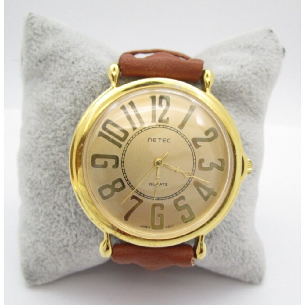 Women Netec Quartz Big Analog 42mm Round Watch (I41) "New Battery"